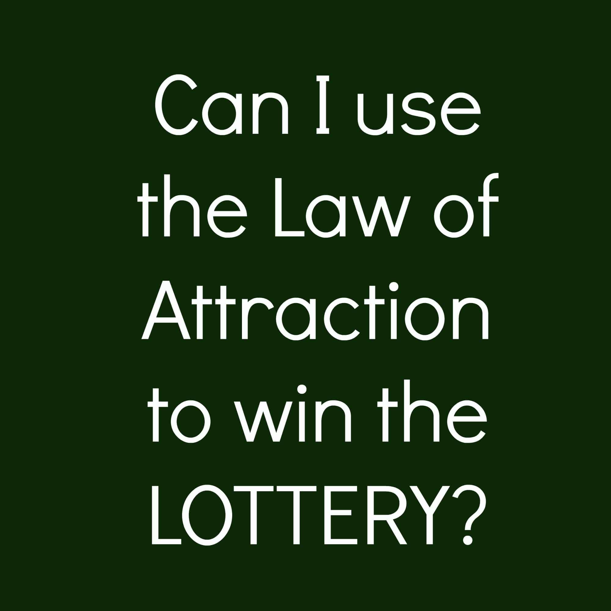 Can I use the law of attraction to win the lottery? Let's have a go with this 30 day law of attraction win the lottery challenge