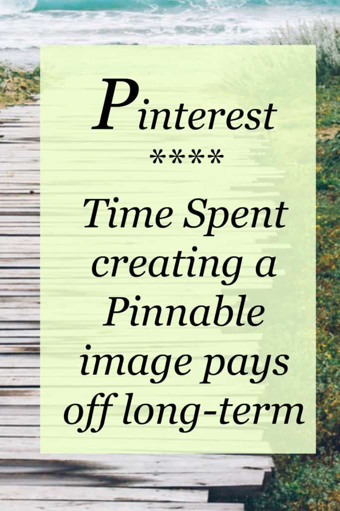 The time it takes to create a pinnable image for Pinterest really pays off long-term