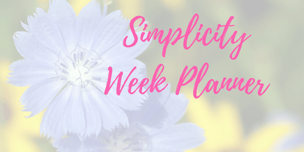 Simplicity week planner printout