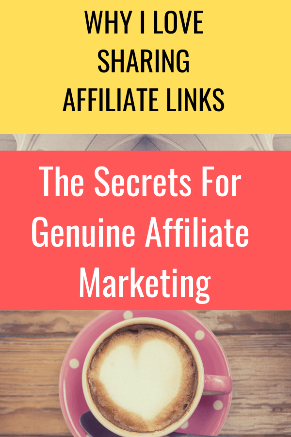 Why I love sharing affiliate links - The secrets for genuine affiliate marketing.  

Affiliate marketing doesn't need to be and shouldn't be spammy or fake or just to make money.  

When done right, it's a win for you, your audience and the people who offer the affiliate program.  
#AffiliateMarketing #HowToBeAnAffiliate 
#AffiliateLinks