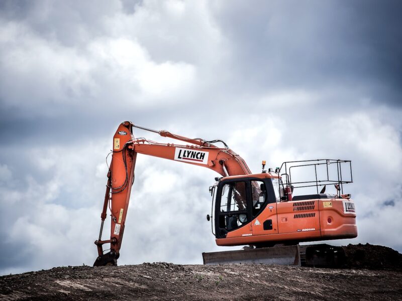 orange excavator
