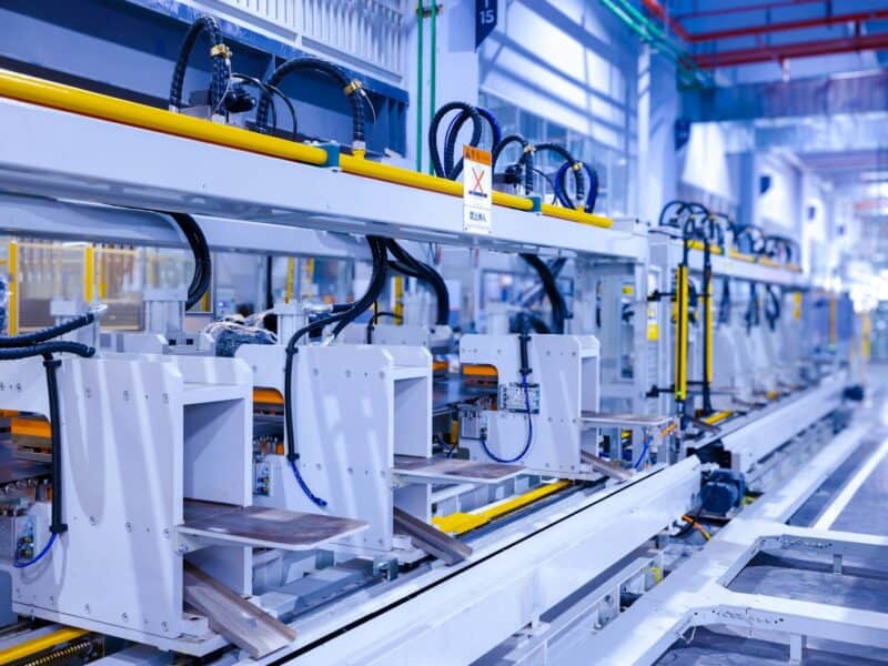 a factory with a lot of machines in it